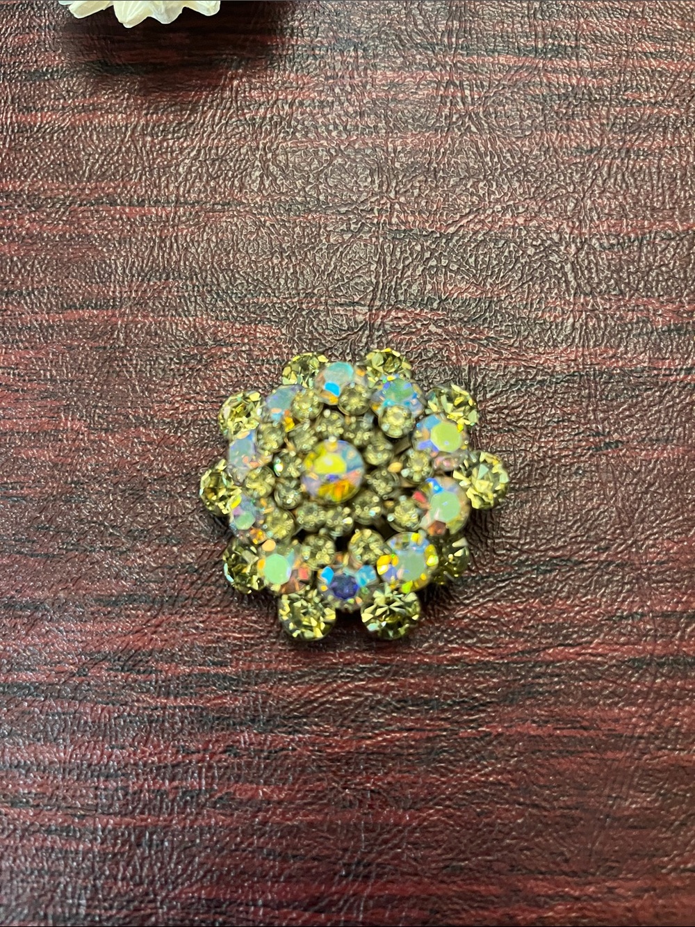 Vintage Aurora Borealis crystal pin.